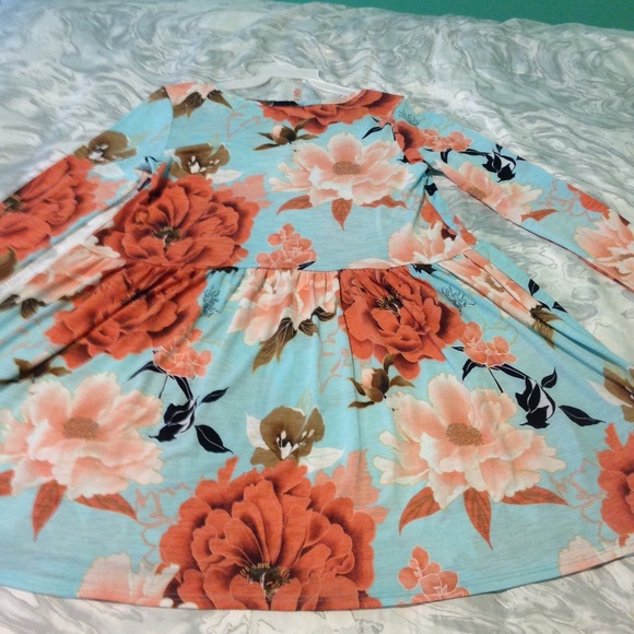 RESTOCKED🌸Mint floral babydoll longsleeve dress🌸 - Picture 6 of 8